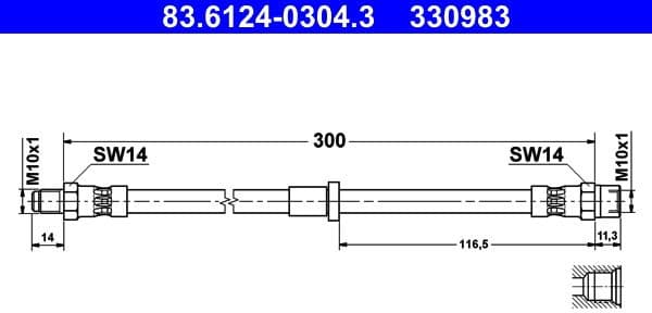 Brake Hose 83.6124-0304.3