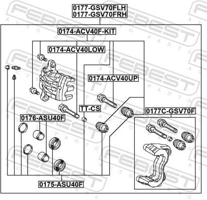 Guide Bolt, brake caliper 0174-ACV40F-KIT - image 2