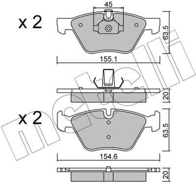 Brake Pad Set, disc brake 22-0557-3