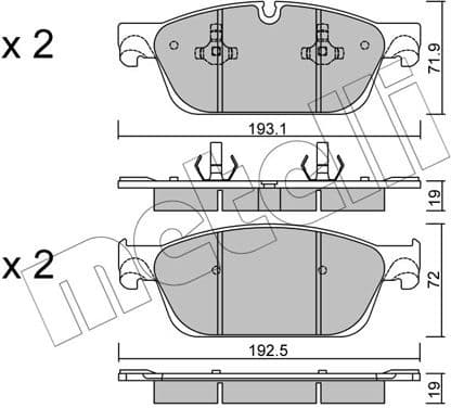 Brake Pad Set, disc brake 22-0967-0