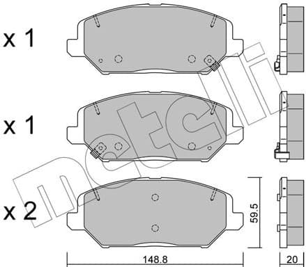 Brake Pad Set, disc brake 22-1163-0