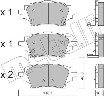 Brake Pad Set, disc brake 22-1228-0