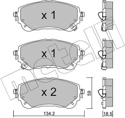 Brake Pad Set, disc brake 22-1234-0