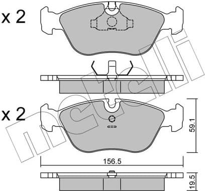 Brake Pad Set, disc brake 22-0182-0