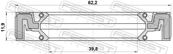 Shaft Seal, transfer case 95QAS-41621212X - image 2