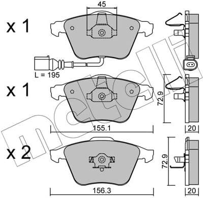 Brake Pad Set, disc brake 22-0549-2