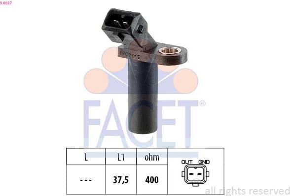 Sensor, crankshaft pulse Made in Italy - OE Equivalent 9.0037