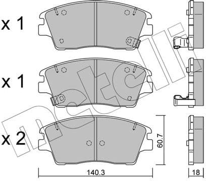 Brake Pad Set, disc brake 22-1164-0