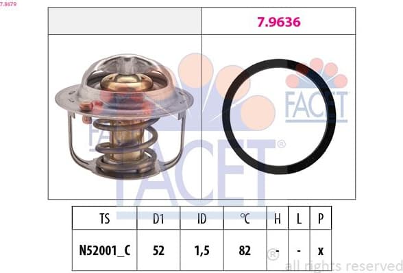 Thermostat, coolant Made in Italy - OE Equivalent 7.8679