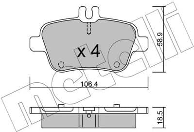 Brake Pad Set, disc brake 22-0966-0