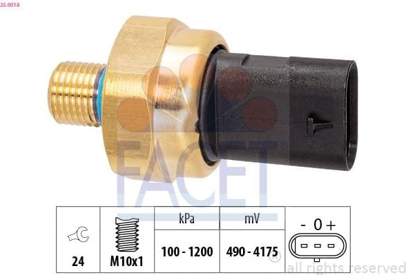 Sensor, fuel pressure Made in Italy - OE Equivalent 25.0018