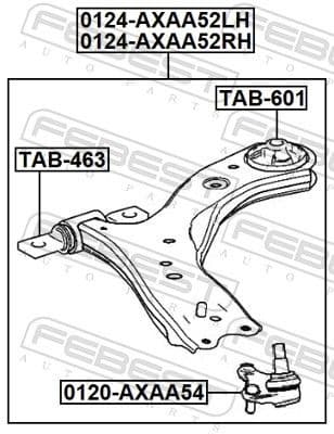 Control/Trailing Arm, wheel suspension 0124-AXAA52RH - image 2