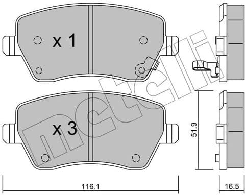Brake Pad Set, disc brake 22-0485-1
