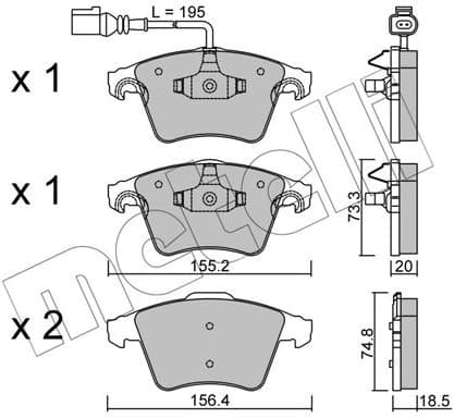 Brake Pad Set, disc brake 22-0552-0