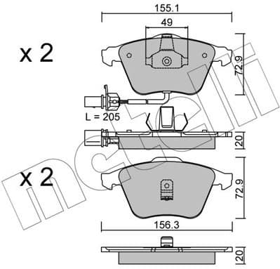 Brake Pad Set, disc brake 22-0549-0