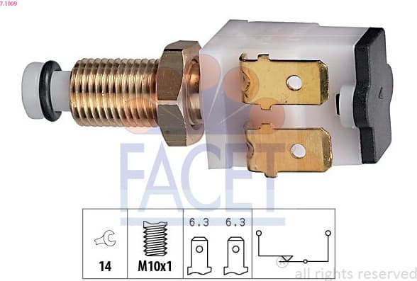 Stop Light Switch Made in Italy - OE Equivalent 7.1009