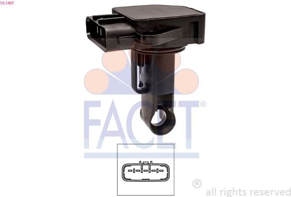 Mass Air Flow Sensor Made in Italy - OE Equivalent 10.1407