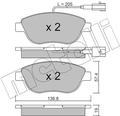 Brake Pad Set, disc brake 22-0322-3