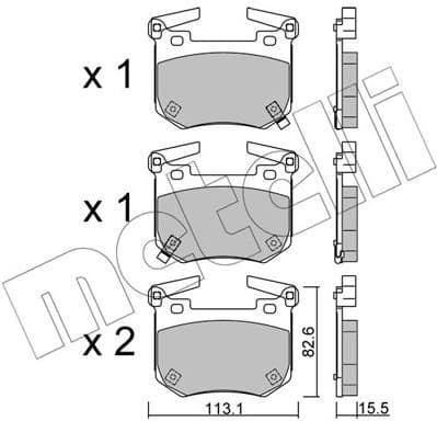 Brake Pad Set, disc brake 22-1307-0