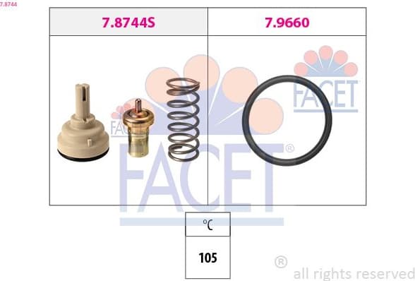 Thermostat, coolant Made in Italy - OE Equivalent 7.8744