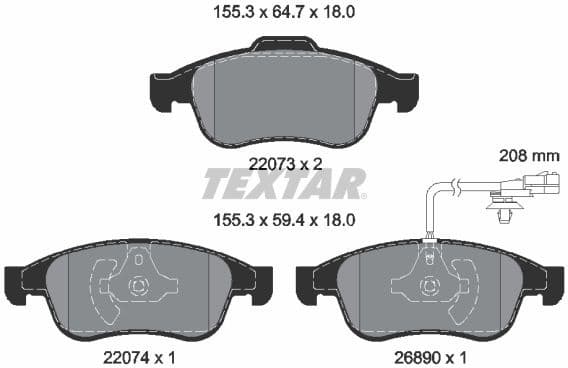 Brake Pad Set, disc brake Q+ 2207301