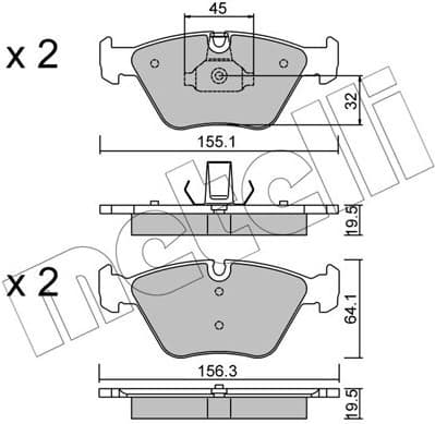 Brake Pad Set, disc brake 22-0207-3