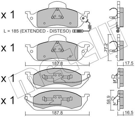 Brake Pad Set, disc brake 22-0569-0