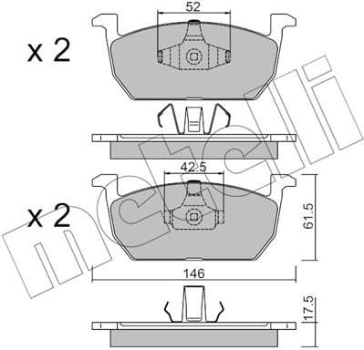 Brake Pad Set, disc brake 22-1214-0