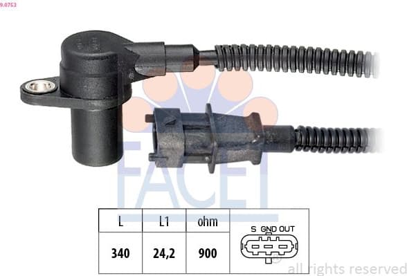 Sensor, crankshaft pulse Made in Italy - OE Equivalent 9.0753