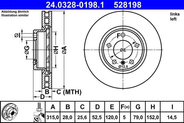 Brake Disc PowerDisc 24.0328-0198.1