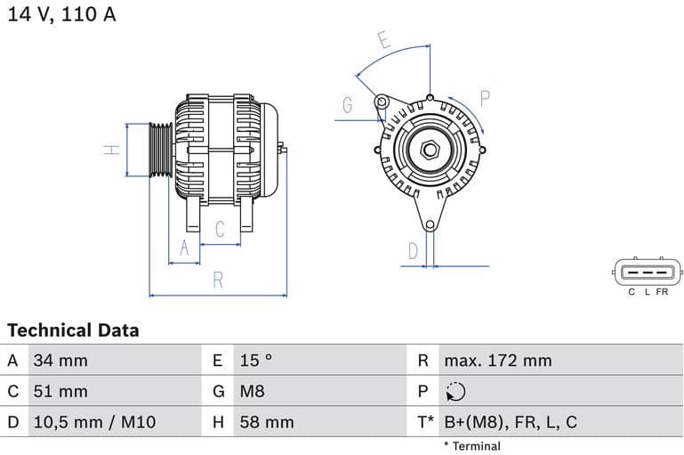 Alternator 0986083520 - image 3