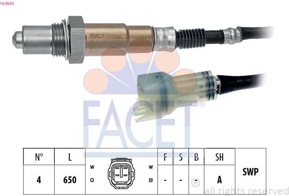 Oxygen Sensor Made in Italy - OE Equivalent 10.8563