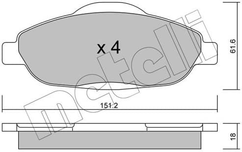 Brake Pad Set, disc brake 22-0804-0
