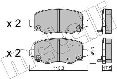 Brake Pad Set, disc brake 22-1002-0