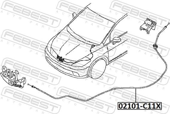 Bonnet Cable 02101-C11X - image 2