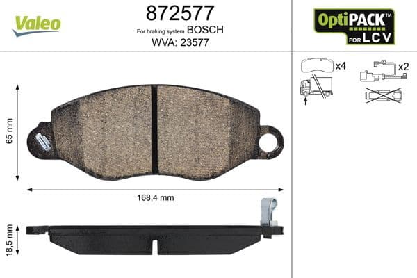 Brake Pad Set, disc brake OPTIPACK for LCV 872577