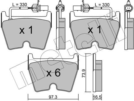 Brake Pad Set, disc brake 22-1043-0