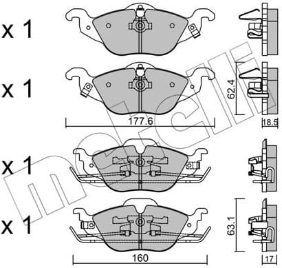 Brake Pad Set, disc brake 22-0257-0