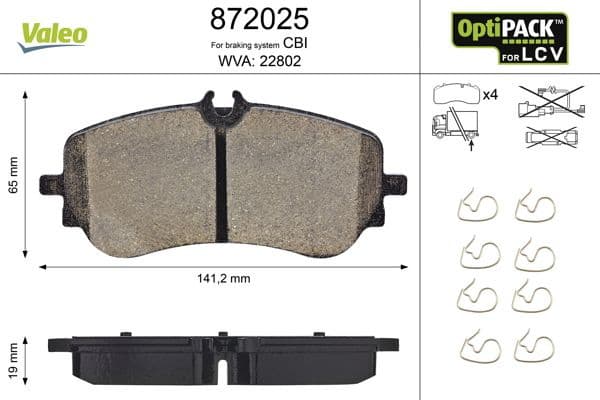 Brake Pad Set, disc brake OPTIPACK for LCV 872025