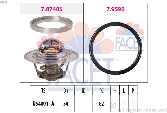 Thermostat, coolant Made in Italy - OE Equivalent 7.8740