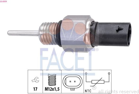 Sensor, exhaust gas temperature Made in Italy - OE Equivalent 22.0259