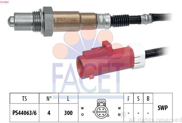 Oxygen Sensor Made in Italy - OE Equivalent 10.7687