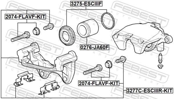 Brake Caliper Bracket Set 3277C-ESCIIIR-KIT - image 2