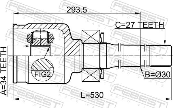 Joint Kit, drive shaft 3511-NL34WDRH - image 2