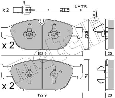 Brake Pad Set, disc brake 22-0953-0K