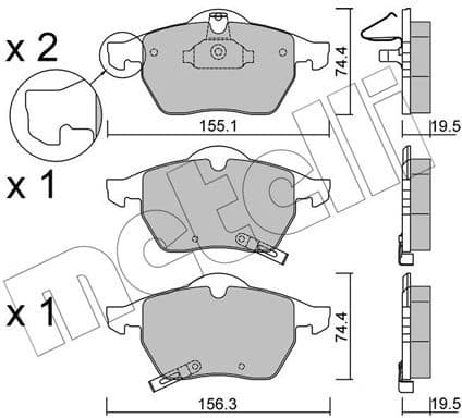Brake Pad Set, disc brake 22-0118-1