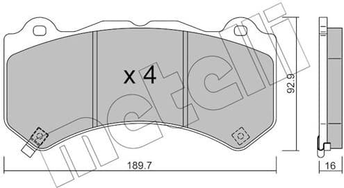 Brake Pad Set, disc brake 22-1182-0