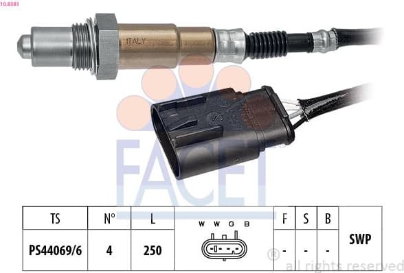 Oxygen Sensor Made in Italy - OE Equivalent 10.8381