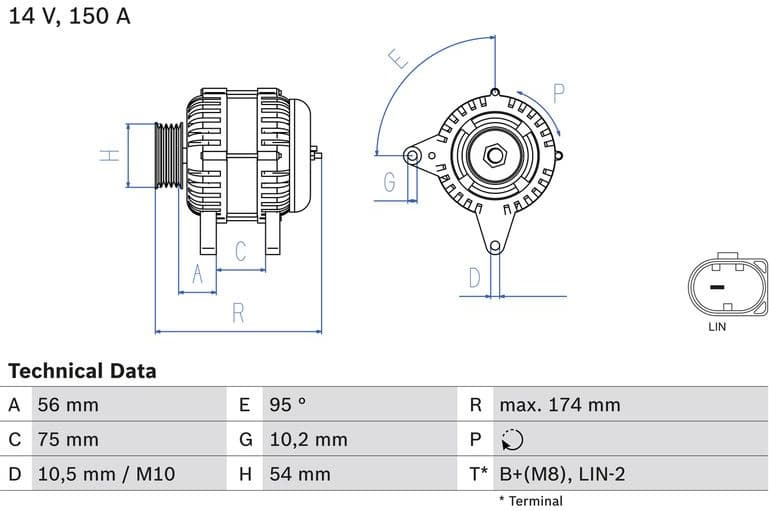 Alternator 0986083700 - image 3