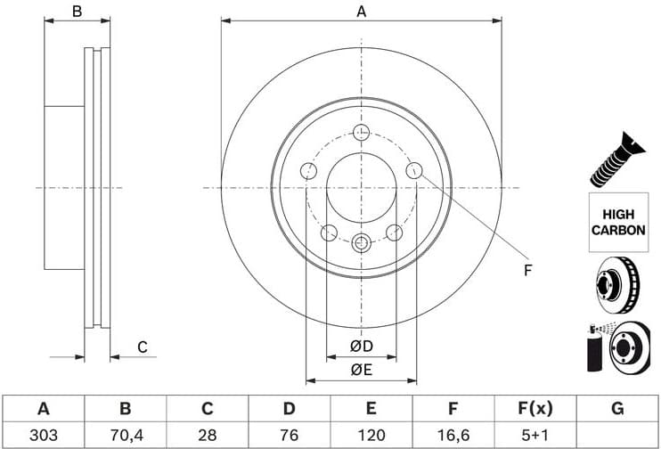 Brake Disc 0 986 479 J83